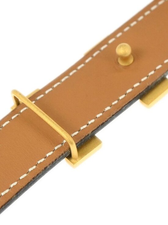 Hermes Black Box Calf Constance Reversible Belt #65 Small Good □B